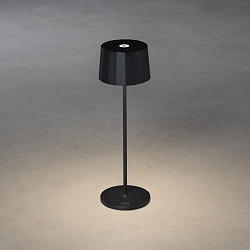 Batteri bordlampe POSITANO rund, CCT Switch, d�mpbar IP54, sort d�mpbar